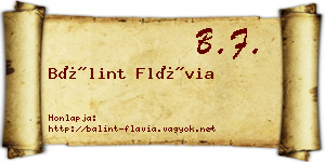 Bálint Flávia névjegykártya